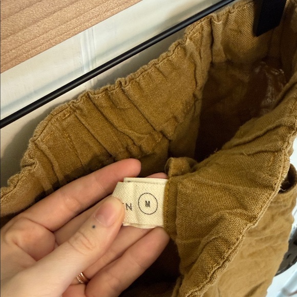 Notperfectlinen NPL Bronze brown high rise shorts - Picture 2 of 4